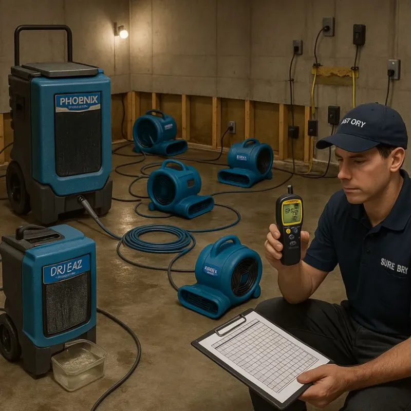 Structural Drying and Dehumidification process in Onion Creek, TX